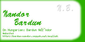 nandor bardun business card